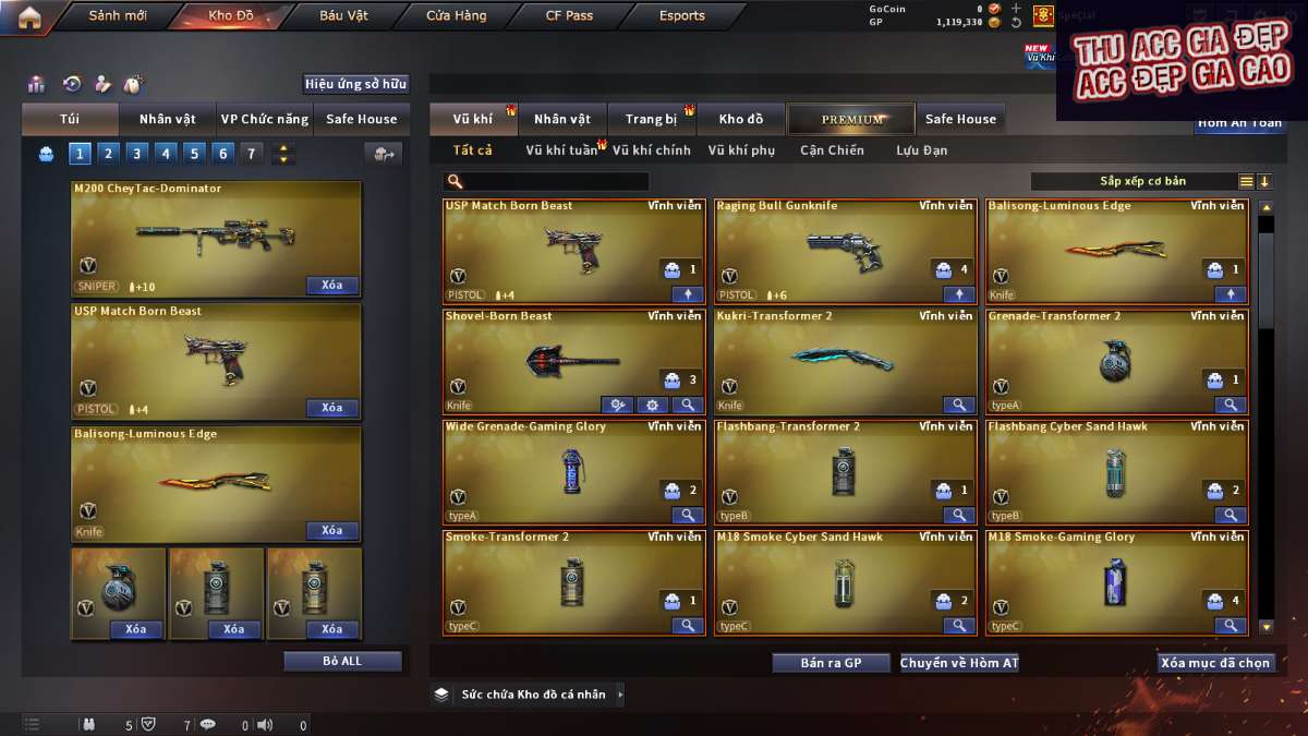 shop acc cf uy tin gia re